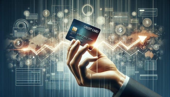 Understanding Debt Consolidation: A Comprehensive Guide | DCL Person holding a new credit card with a graph illustrating an initial dip followed by a rise in credit scores, financial documents in the background.