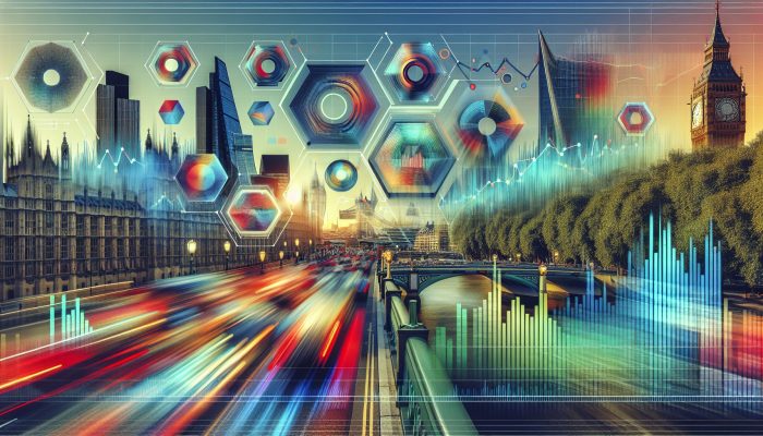 Free Tools to Track Your Debt Consolidation Progress | DCL A modern dashboard displaying real-time financial data through graphs and charts, set against a vibrant UK city backdrop.