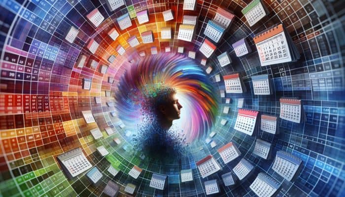 Consolidating Personal Loans Into One: A Smart Move | DCL Consolidating Personal Loans Into One: A person relieved as multiple colorful calendars merge into one, symbolizing simplified debt payments.