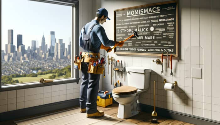 A professional toilet installer in Pitt Meadows retrofits an old home's bathroom with a modern, code-compliant toilet.